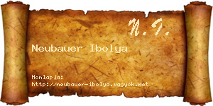 Neubauer Ibolya névjegykártya